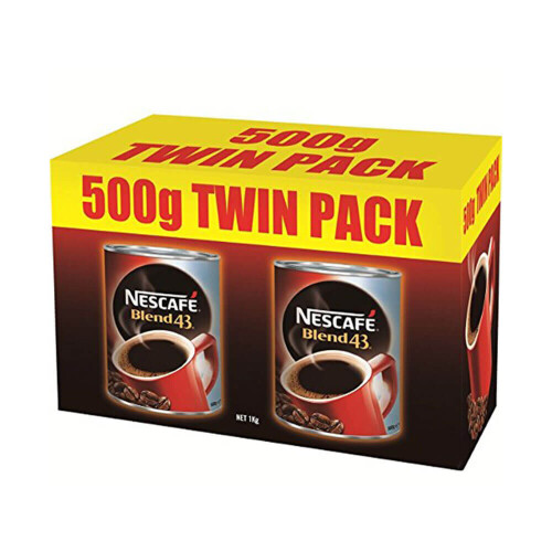 Nescafe Nestle Nescafe Blend Coffee Can 500g Twin Pack