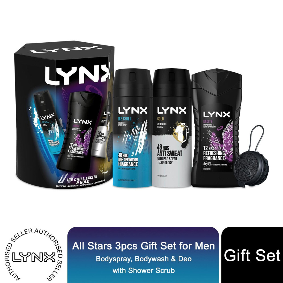 (Buy 1) Lynx All-Stars Bath & Body Trio Gift Set For Men
