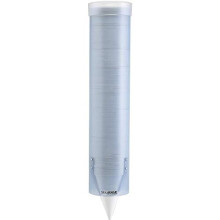 San Jamar Mittlere Pull-Type Becher-Spender 4-10 Oz. Becher mit Klappdeckel für Gastronomie, Zuhause, Büro, 16 Zoll, Frostblau