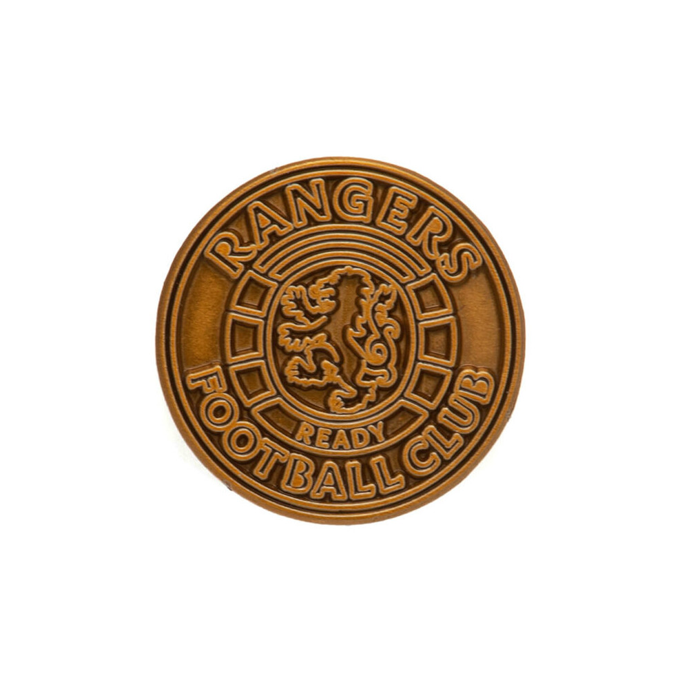 Official Glasgow Rangers FC classic crest gold coloured pin badge