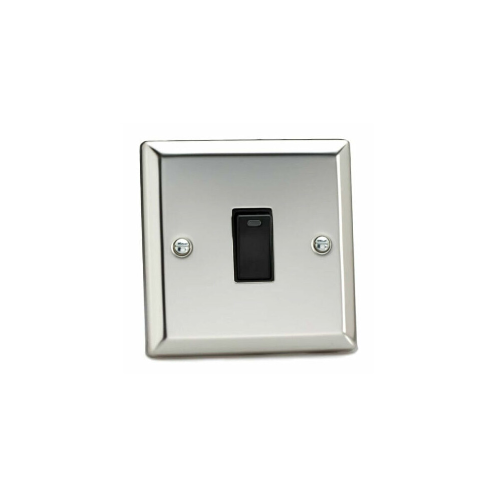 Varilight Xc20nb Double Pole Switch With Neon 20 Amp Mirror Chrome 5021575720174