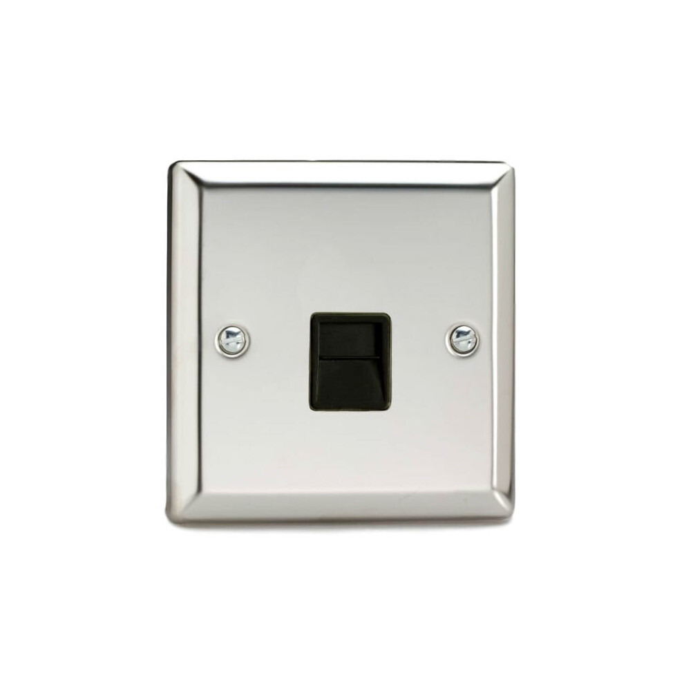 Varilight Xctmb Master Telephone Socket 1 Gang Mirror Chrome 5021575720938