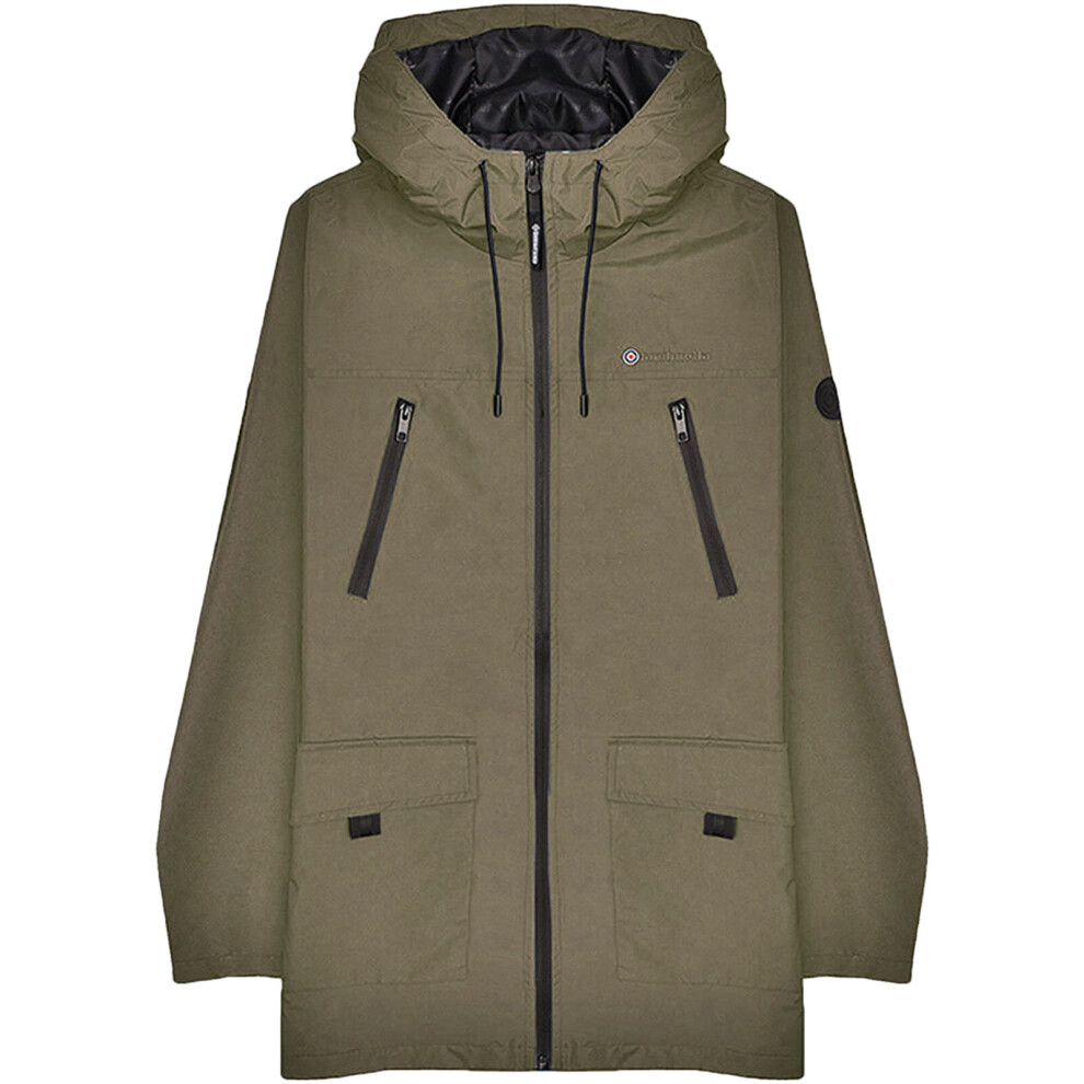 (2XL, Khaki) Lambretta Mens Terrace Retro Warm Winter Hooded Fashion Jacket Coat