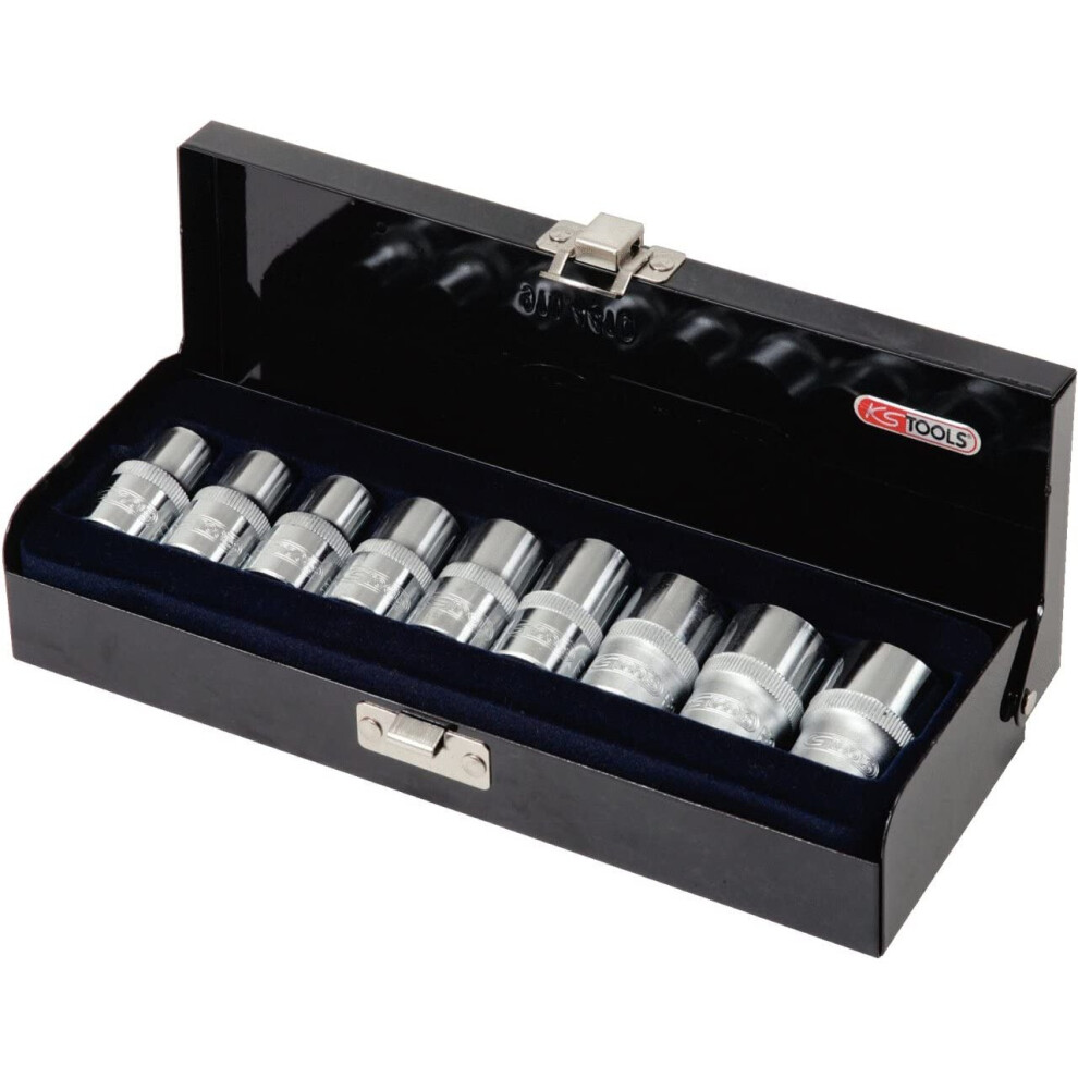 Ks Tools 918.4410 1/2" Chromeplus Tx E Socket Set, 9 Pcs 4042146358955
