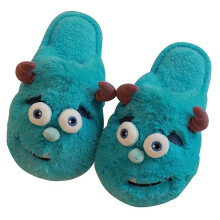 (36-37) Cartoon Plush Slippers Warm Plush Anti Slip Round Toe Slides For Indoor Outdoor