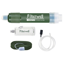 (Army Green) Camping Filter Straw Personal Portable Water Filter For Emergency Hiking Survival