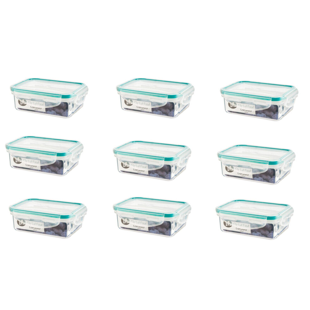 9x Plastic Food Storage Containers With Lids Leakproof Clip Lock