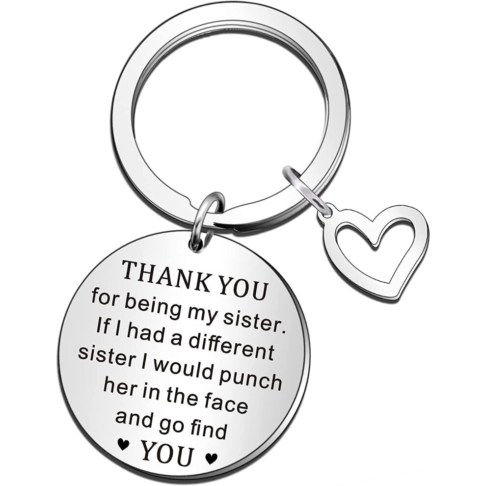 QMVMV Sister Gift from Sister - Thank You for Being My Sister Keyring for Women from Brother for Christmas Birthday Gifts for Sisters