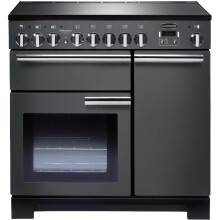 Rangemaster PDL90EISL/C Professional Deluxe Slate with Chrome Trim 90cm Induction Range Cooker - Grey - A Rated - 105970