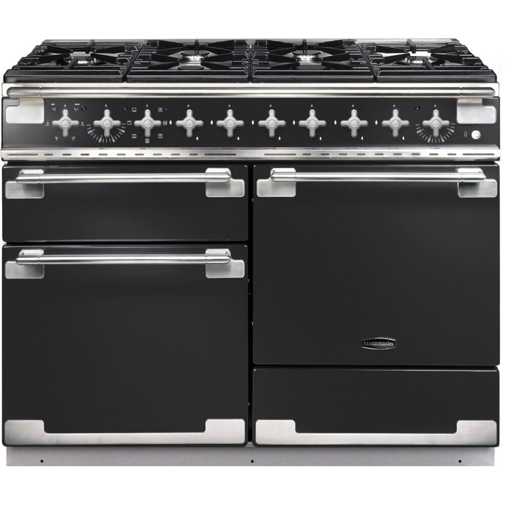 Rangemaster ELS110DFFCB Elise Charcoal Black 110cm Dual Fuel Range Cooker - A Rated - 126880