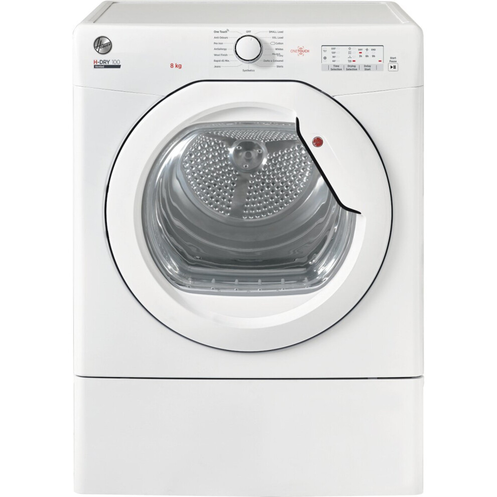 Hoover HLE V8LG Vented Tumble Dryer - 8kg - White - C Rated - Freestanding - HLEV8LG