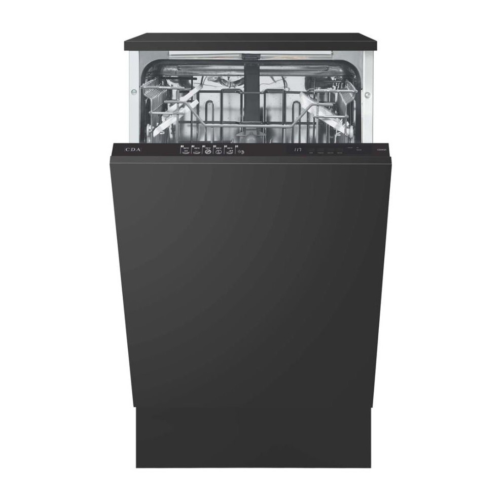 Cda Built-In Fully Int. Slimline Dishwasher - 10 Place Settings - Integrated - Cdi4121 Black