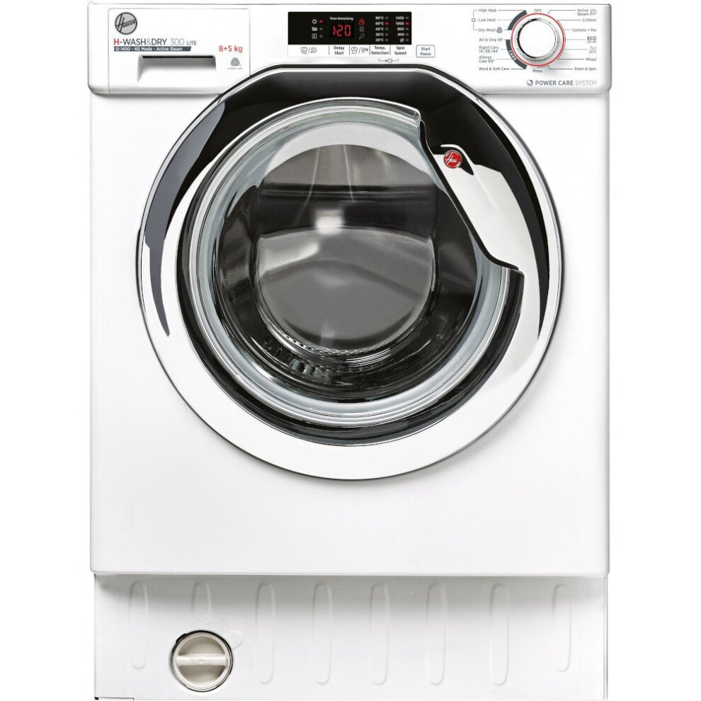 Hoover Integrated Washer Dryer - 8kg - 1400 rpm - White - C Rated - HBDS485D2ACE-80