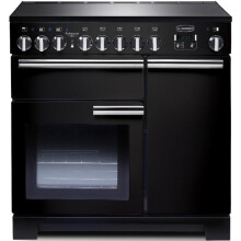 Rangemaster PDL90EIGB/C Professional Deluxe Gloss Black with Chrome Trim 90cm Induction Range Cooker - A Rated - 97870