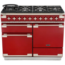 Rangemaster ELS110DFFRD Elise Cherry Red with Brushed Chrome Trim 110cm Dual Fuel Range Cooker - A Rated - 94260