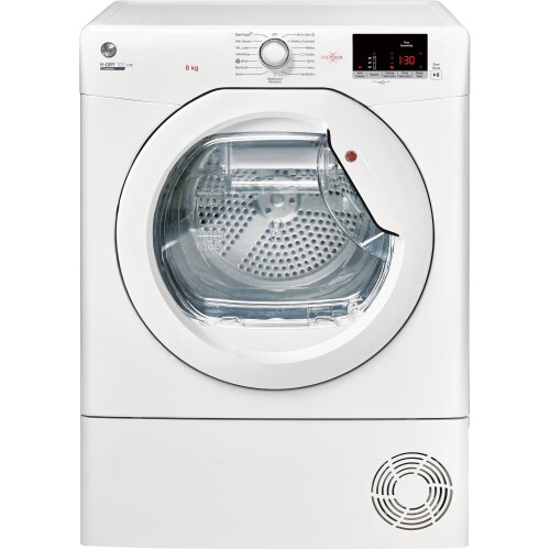 Hoover HLEC8DE 8kg Condenser Tumble Dryer - White, Freestanding, B Rated, 14 Programs + NFC One Touch