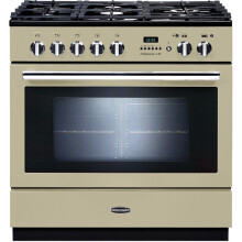 Rangemaster PROP90FXPDFFCR/C Professional Plus FXP Cream with Chrome Trim 90cm Dual Fuel Range Cooker - A Rated - 92740