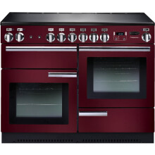 Rangemaster PROP110ECCY/C Professional Plus Cranberry with Chrome Trim 110cm Ceramic Range Cooker - Red - A Rated - 91890