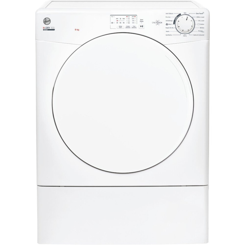 Hoover HLE V9LF Vented Tumble Dryer - 9kg - White - C Rated - Freestanding - HLEV9LF