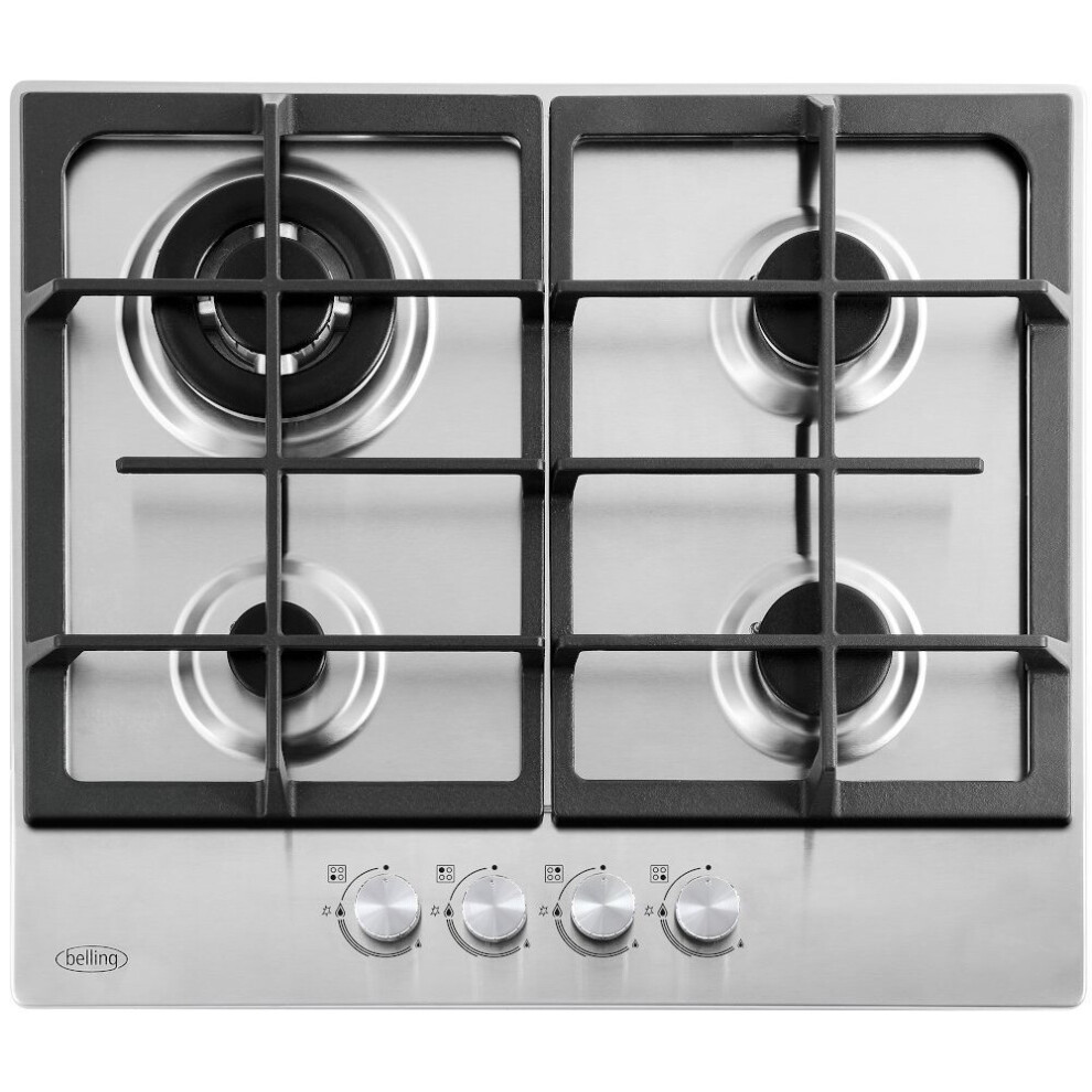 Belling GHU603CI Stainless Steel 4 Burner Gas Hob - 444411636