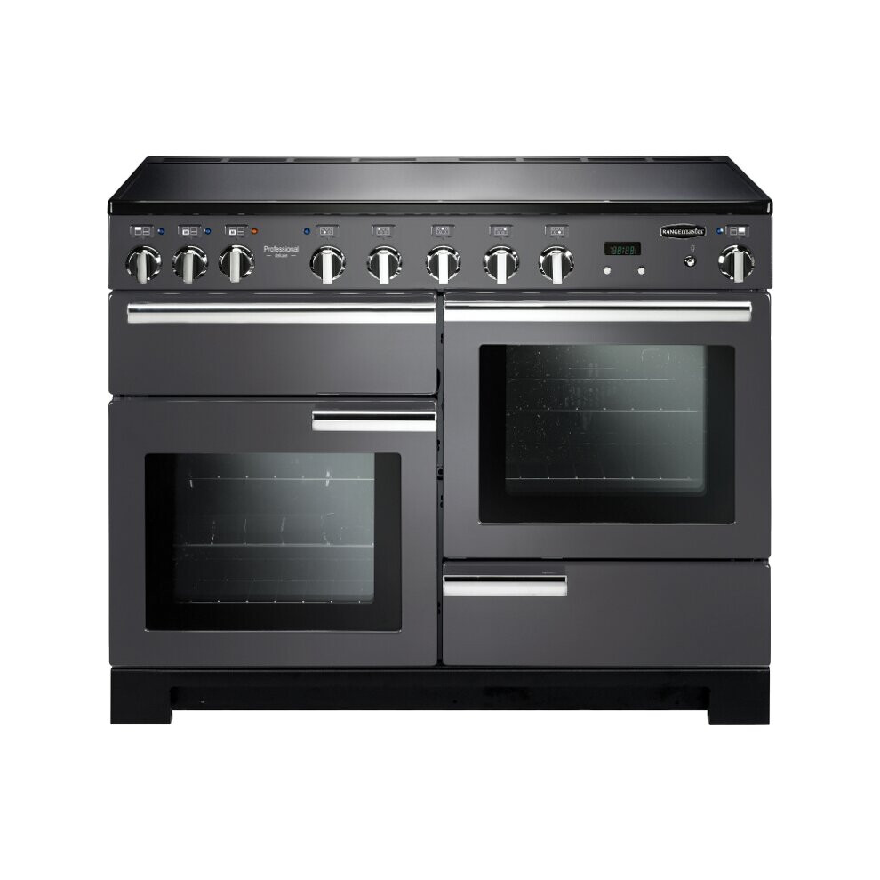 Rangemaster PDL110EISL/C Professional Deluxe Slate with Chrome Trim 110cm Induction Range Cooker - Grey - A Rated - 105910