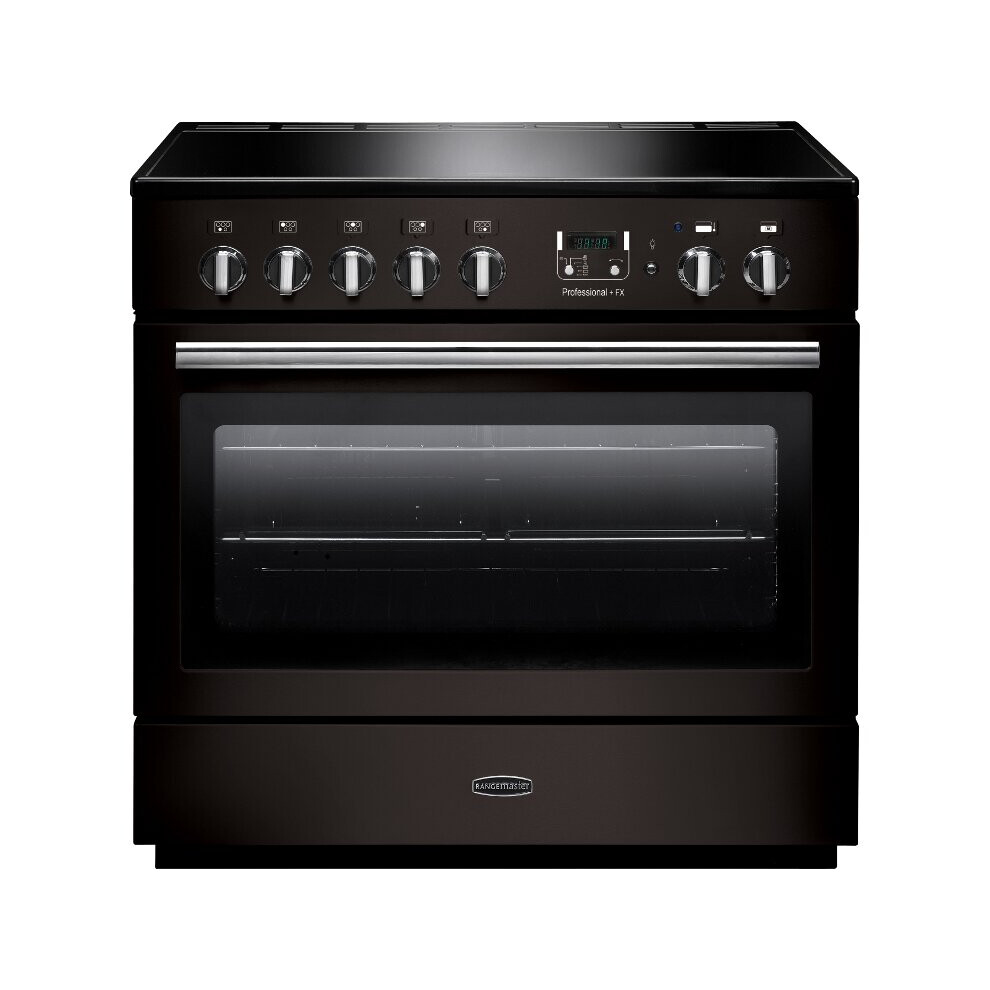 Rangemaster PROP90FXEIGB/C Professional Plus FX Gloss Black with Chrome Trim 90cm Induction Range Cooker - A Rated - 96310