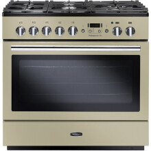 Rangemaster PROP90FXDFFCR/C Professional Plus FX Cream with Chrome Trim 90cm Dual Fuel Range Cooker - A Rated - 91120