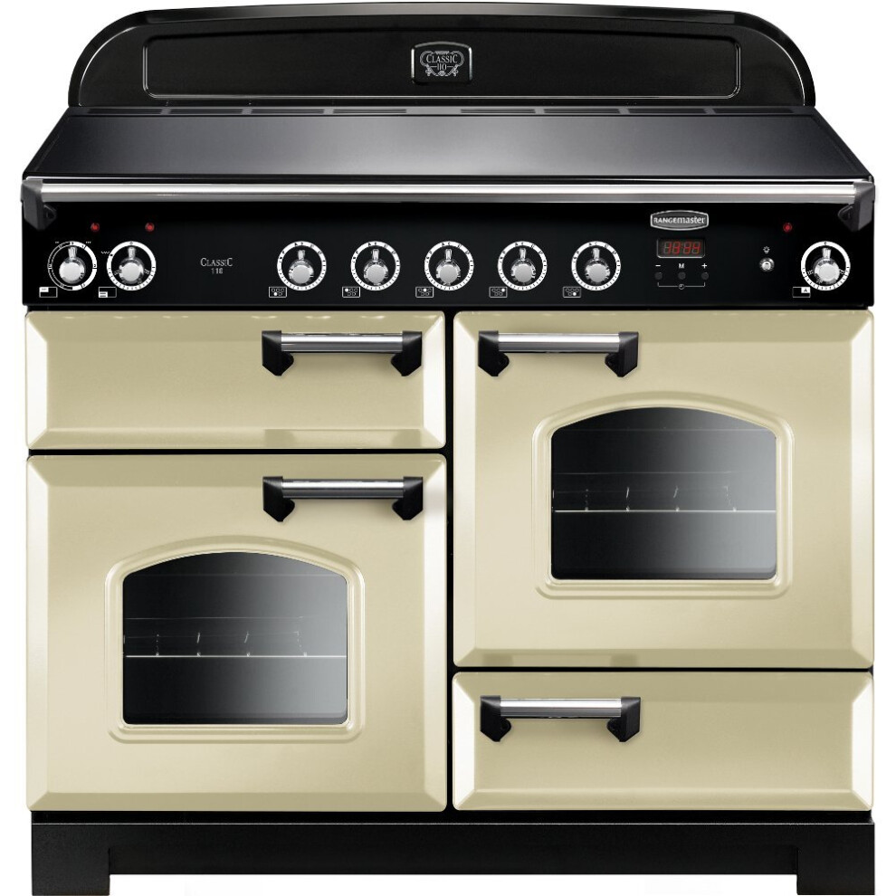 Rangemaster CLA110EICR/C Classic Cream with Chrome Trim 110cm Induction Range Cooker - A Rated - 117040