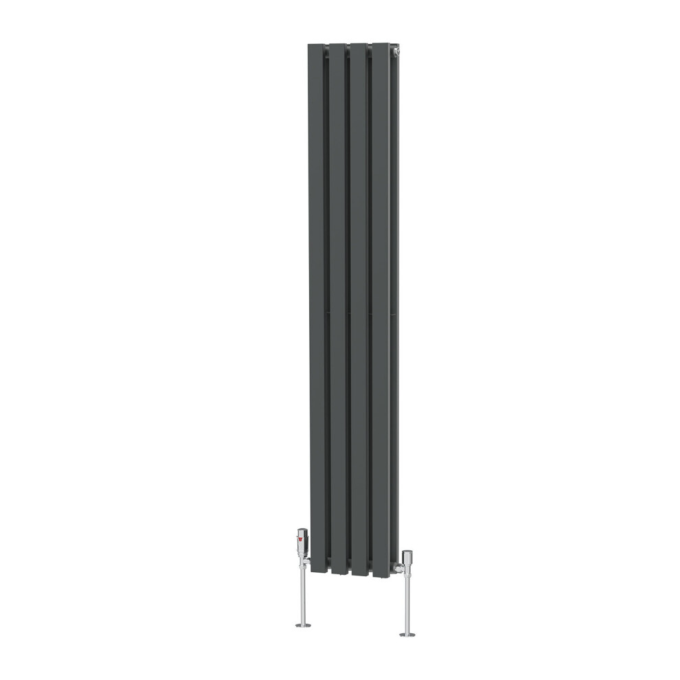 (1600 x 270mm Double) NRG Horizontal Vertical Designer D-shape Radiator Single Double Panel Bathroom Central Heating Rads Anthracite