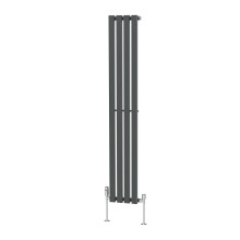 (1600 x 270mm Single) NRG Horizontal Vertical Designer D-shape Radiator Single Double Panel Bathroom Central Heating Rads Anthracite