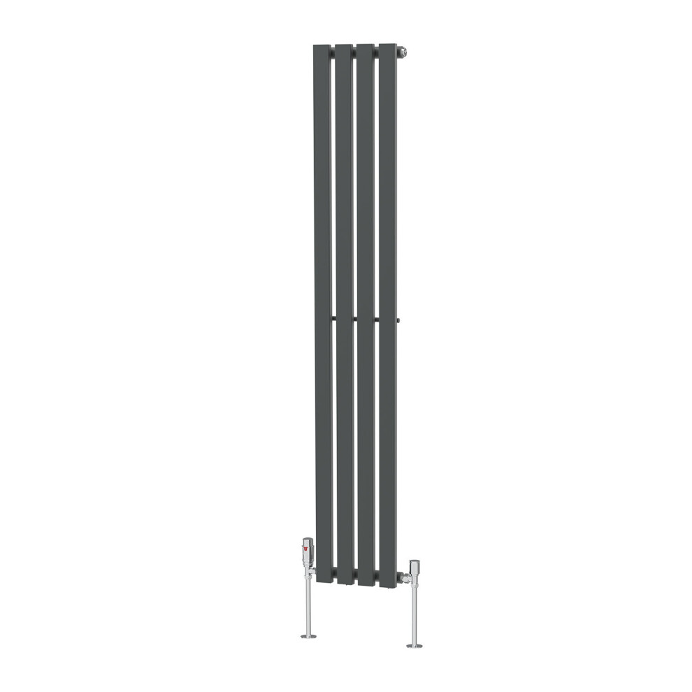 (1600 x 270mm Single) NRG Horizontal Vertical Designer D-shape Radiator Single Double Panel Bathroom Central Heating Rads Anthracite