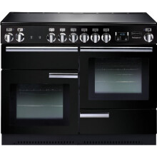 Rangemaster PROP110EIGB/C Professional Plus Gloss Black with Chrome Trim 110cm Induction Range Cooker - A Rated - 91780