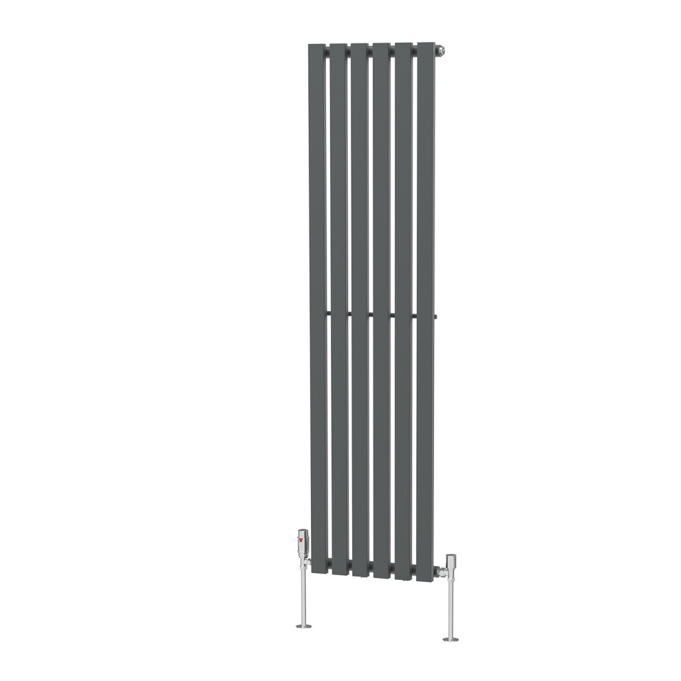 (1600 x 410mm Single) NRG Horizontal Vertical Designer D-shape Radiator Single Double Panel Bathroom Central Heating Rads Anthracite