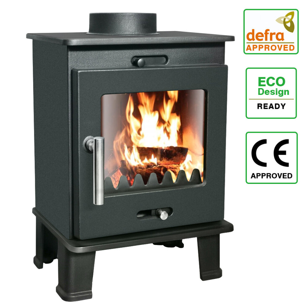 Defra 4.2KW Wood-Burning Stove Eco Design Wood Burner Effect Portable Fireplace