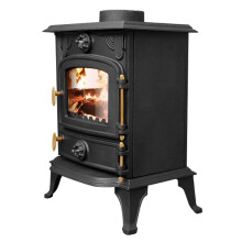 5KW Multifuel Stove Cast Iron Wood Burning Log Burner Fireplace Black Defra Eco Design