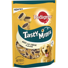 Pedigree Tasty Minis - Dog treats, cheesy nibbles with cheese and beef flavour - training treats, Pack of 8 (8 x 140 g)