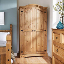 Corona Pine 2 Door Wardrobe Bedroom Storage Furniture