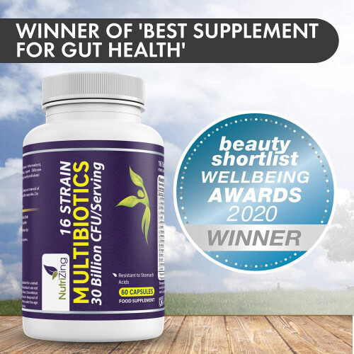 16 strain probiotic bacterial cultures by NutriZing - 30bn CFUs/Serving 1