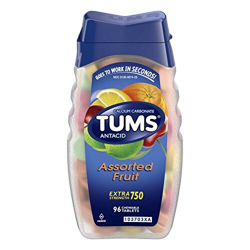 Tums TUMS Antacid Chewable Tablets, Extra Strength for Heartburn Relief, Assorted Fruit, 96 count