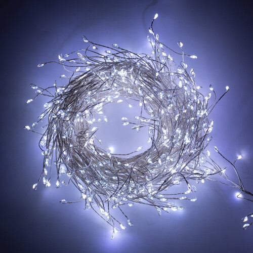 (Silver) The Christmas Workshop 480 Micro LED Cluster Lights