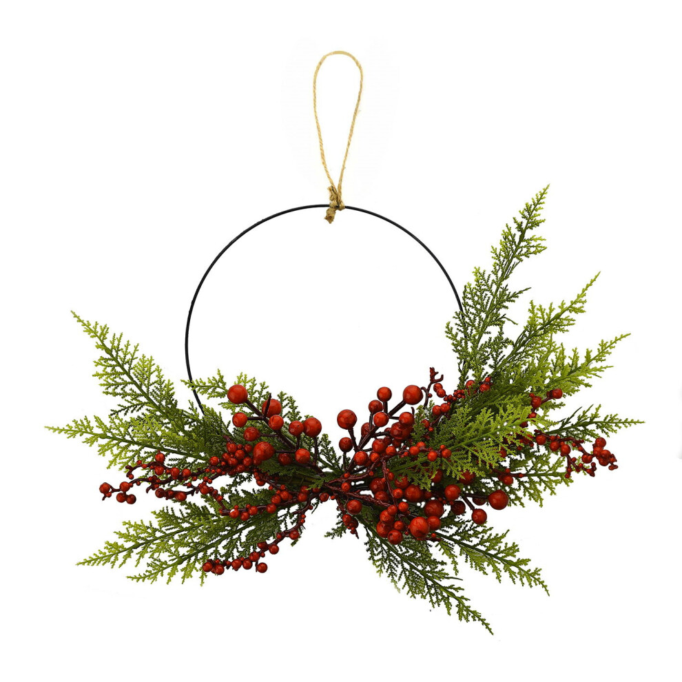 Widdop And Co. Winter Berries Christmas Artifical Wreath Door Hanging Festive Foliage 45Cm
