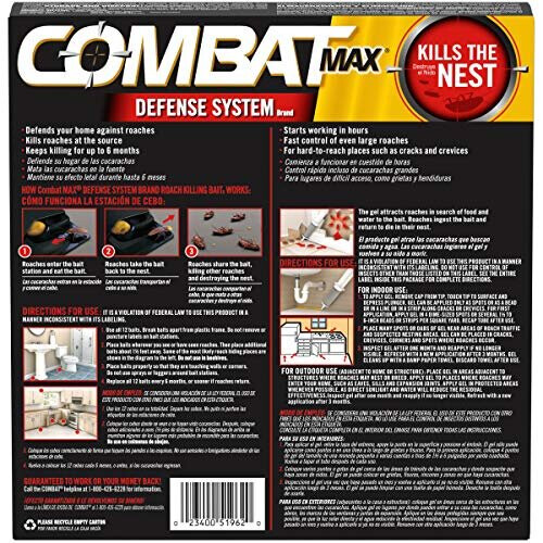 Combat Max Defense System Brand, Small Roach Killing Bait and Gel, 12 Count 1