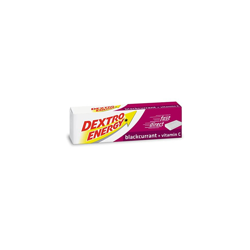 Dextro Energy Blackcurrant Glucose Tablets with Vitamin C, 47 g, 24 Packs, Energy Tablets, for a Quick Burst of Glucose