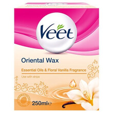 Veet Essential Oils and Floral Vanilla Hot Wax Microwavable Jar, Waxing Kit, 250 ml, multicolor, (Pack of 1)