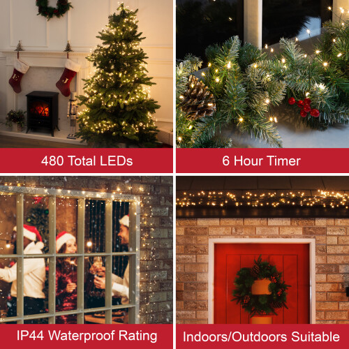 (Green) The Christmas Workshop 480 Micro LED Cluster Lights 2