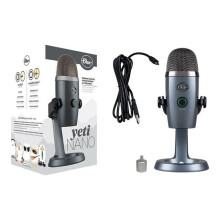 Micrófono USB Premium - LOGITECH G - Yeti - Para Grabación, Streaming, Juegos, Podcast - PC o MAC - Gris
