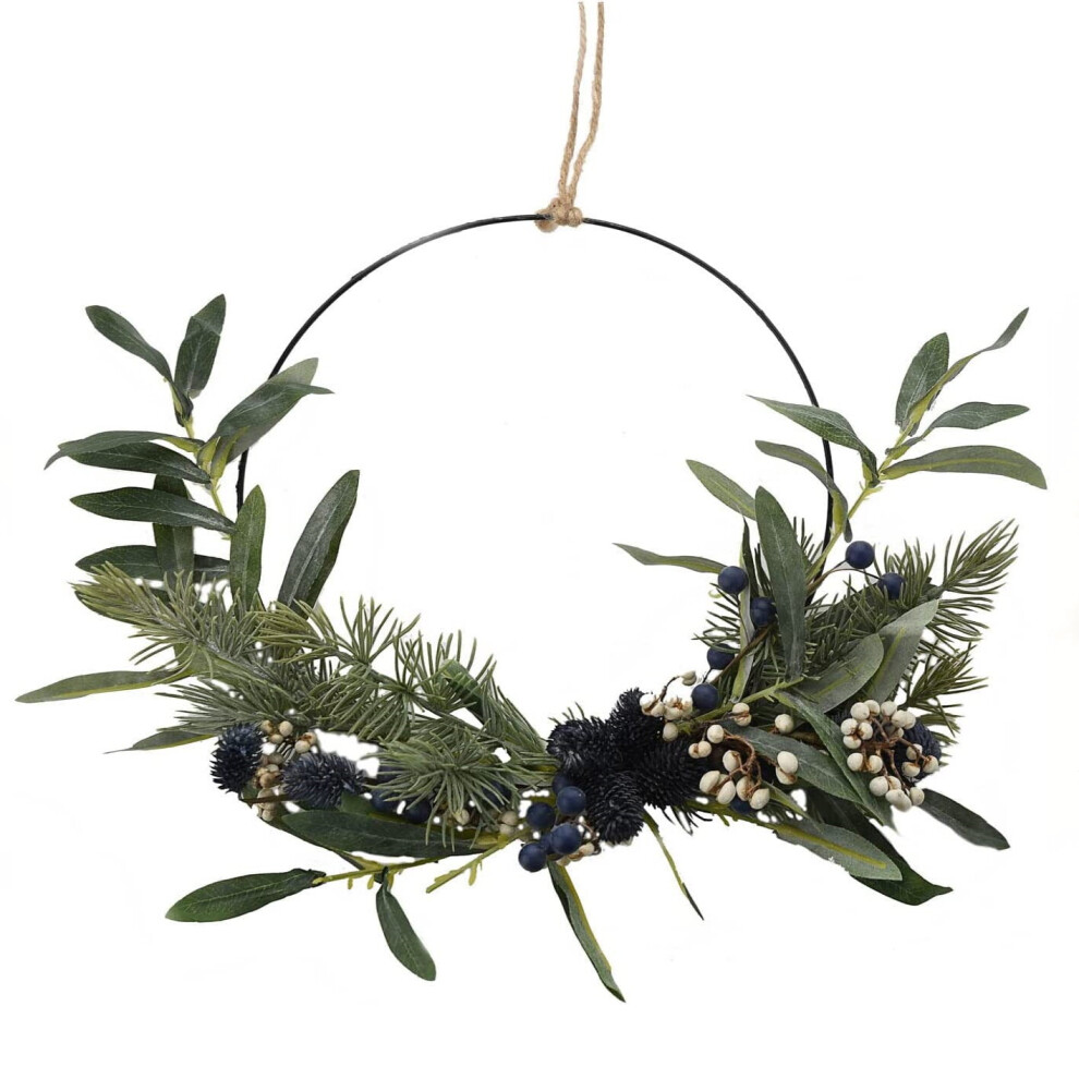 Widdop And Co. Christmas Foliage & Berries Artifical Wreath Door Hanging Decoration 45Cm