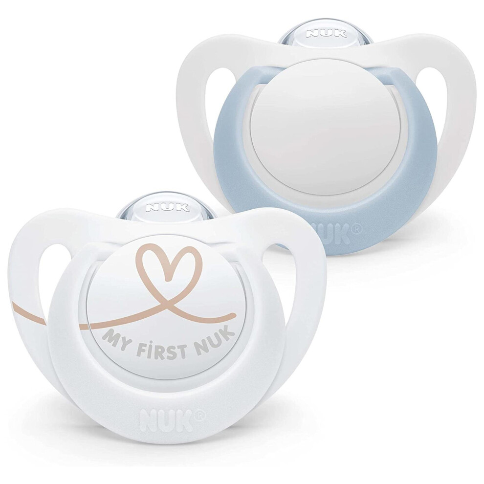 NUK Star Newborn Baby Dummy 0-6 Months BPA-Free Silicone Soothers 2 Pk