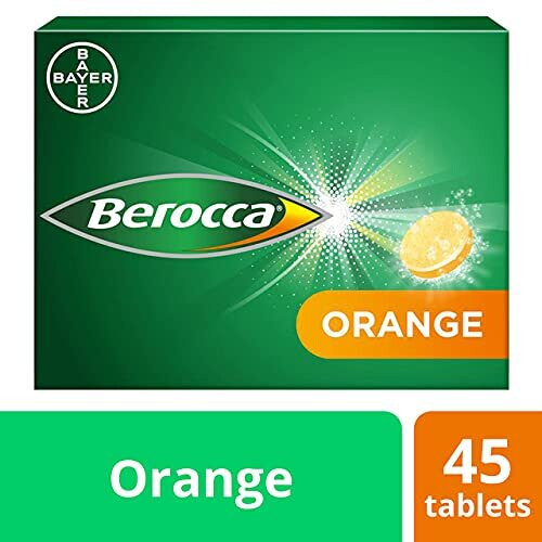Berocca Vitamin C Effervescent Orange Flavour Tablets, Pack of 45 1