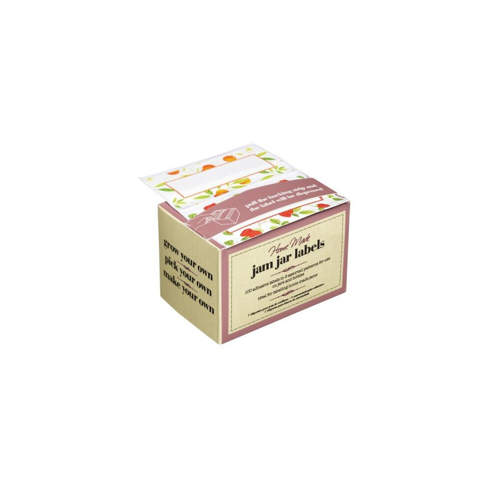 KitchenCraft Home Made Sticky Labels for Jars with Jam Design, Pack of 100